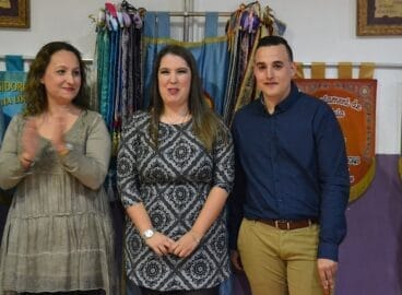 Yolanda Romero con Cristina Moll y Ángel Serrat