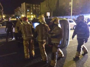 Bomberos en el accidente de Dénia