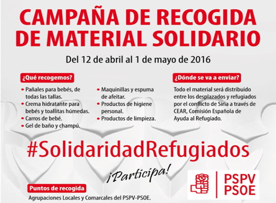 Campaña recogida solidaria PSOE
