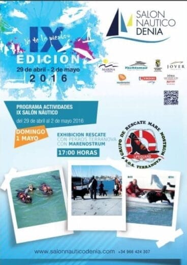 exhibicion de perros terranova en el ix salon nautico de denia
