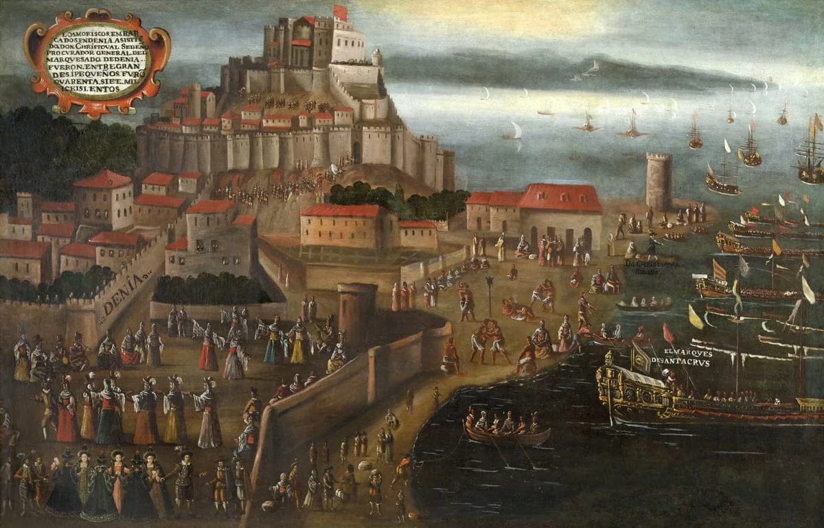 El significado de Dénia 1 Expulsión de los moriscos en el Puerto de Dénia - Vicente Mostre 1963