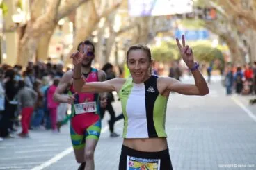 Mª Isabel Ferrer entrando en meta