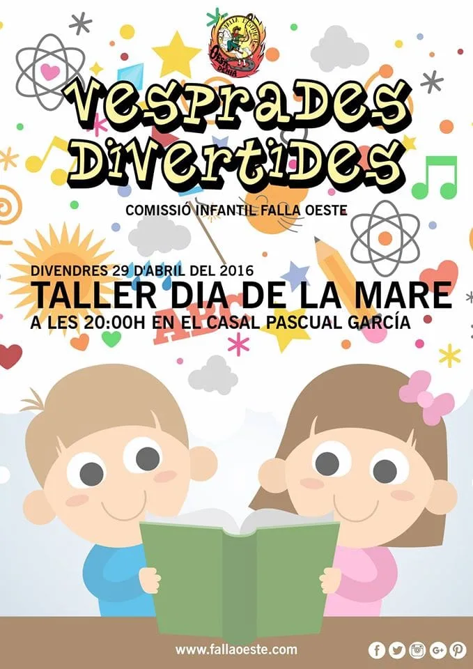 La falla Oeste retoma los talleres infantiles en sus 'Vesprades divertides' 1 Vesprades Divertides Falla Oeste 2017 Taller Dia de la Mare