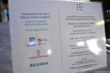 Presentación ferry Dénia Ciutat Creativa – Menú