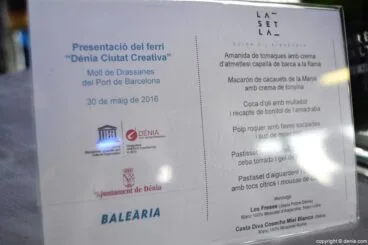 Presentación ferry Dénia Ciutat Creativa – Menú