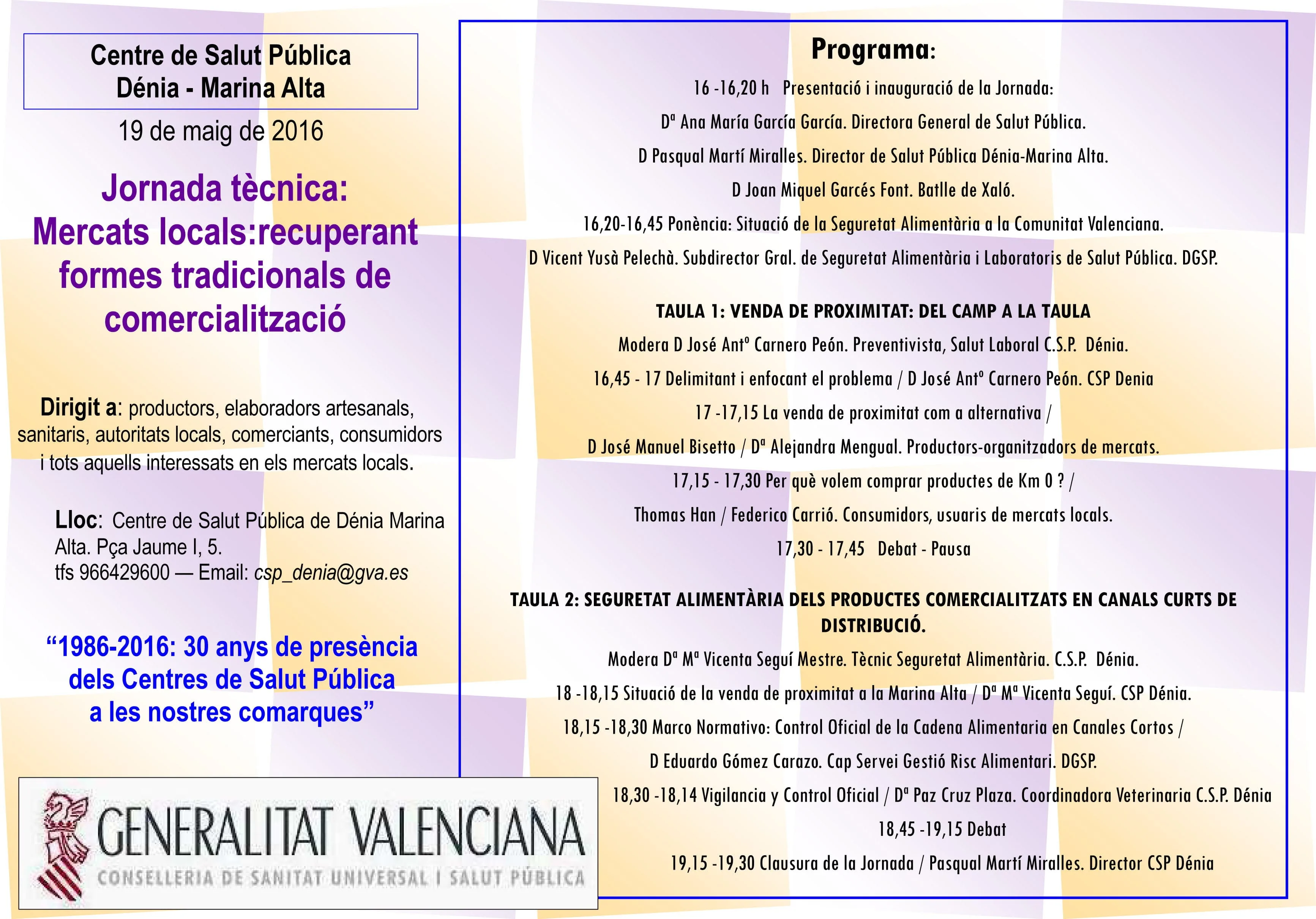 El Centro de Salud Pública de Dénia acoge una jornada técnica sobre mercados locales 1 MercatProper2