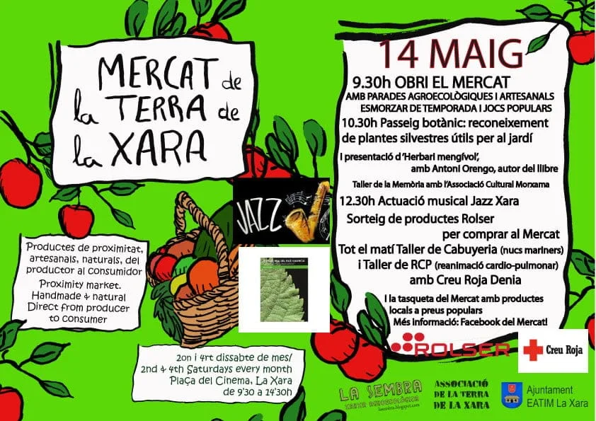 El Mercat de la Terra de La Xara de este fin de semana incluye un paseo botánico 1 Mercat de la Terra 14 mayo