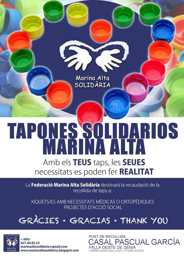 Recogida de tapones solidarios en la falla Oeste