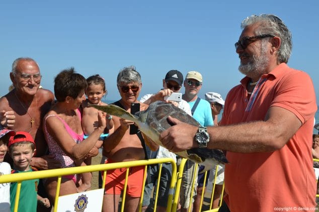 14 suelta de tortugas en denia banistas
