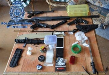 objetos requisados en el registro de una vivienda en denia