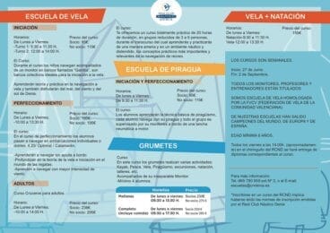 Programacion Escuela de Vela Club Náutico Dénia