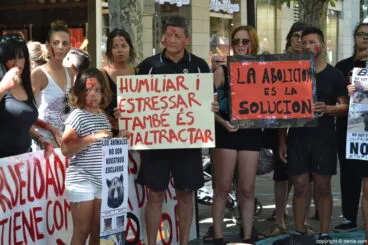 Concentración anti taurina en Dénia – Carteles protesta