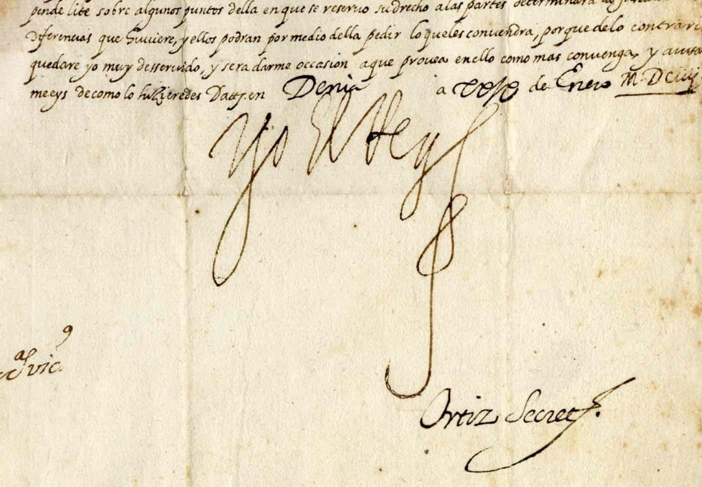 Detalle de la firma de Felipe III