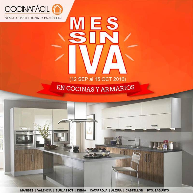 Mes sin IVA en Cocina Fácil hasta el 15 de octubre 1 Cocinas y armarios Sin IVA Cocina Fácil