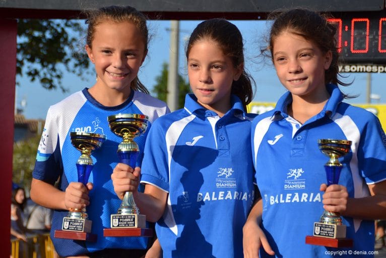 Podio categoría benjamín Femenina