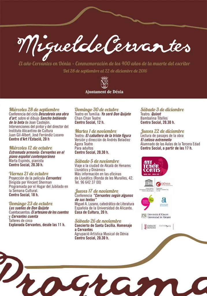 Programación Año Cervantes en Dénia