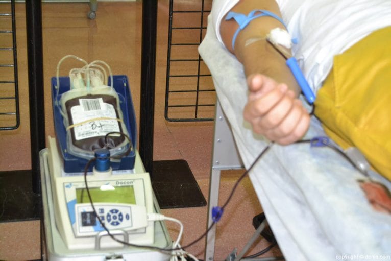 Sangre extraída a un donante