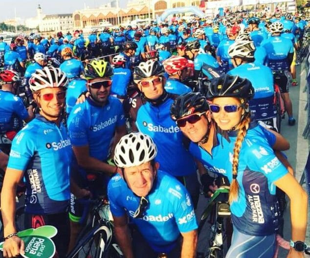 ciclistas dianenses en la marcha ciudad de valencia