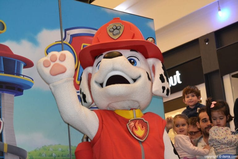 Visita de la Patrulla Canina al Centro Comercial Portal de la Marina - Marshall