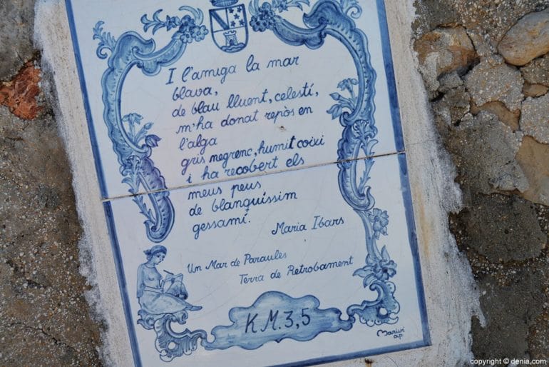 Poema en el kilómetro 3 de Les Rotes