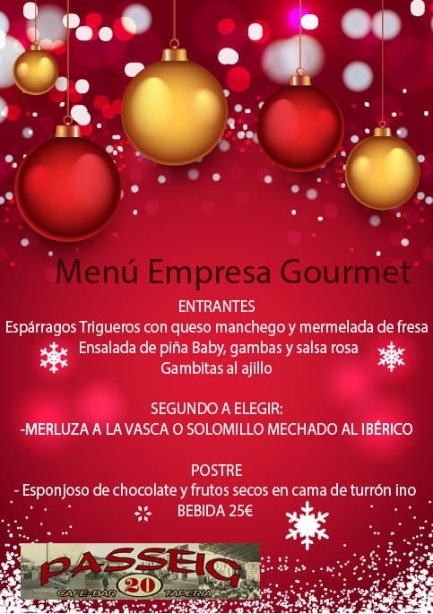 menu de empresa gourmet