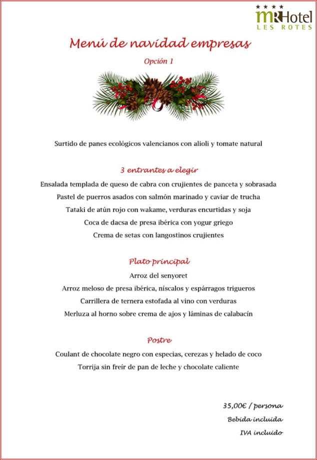 menu de navidad empresas no1