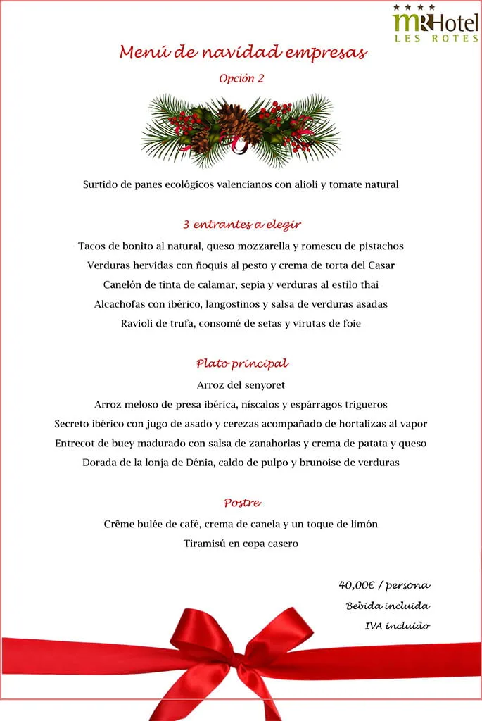 Menú de navidad empresas nº2