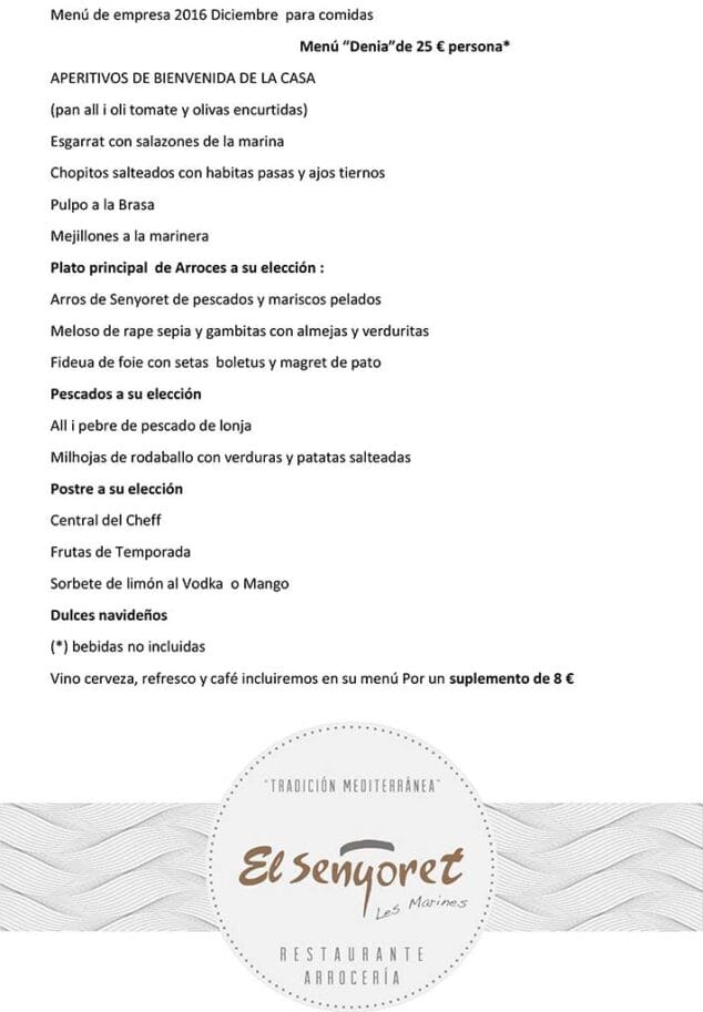 menu empresa comidas el senyoret