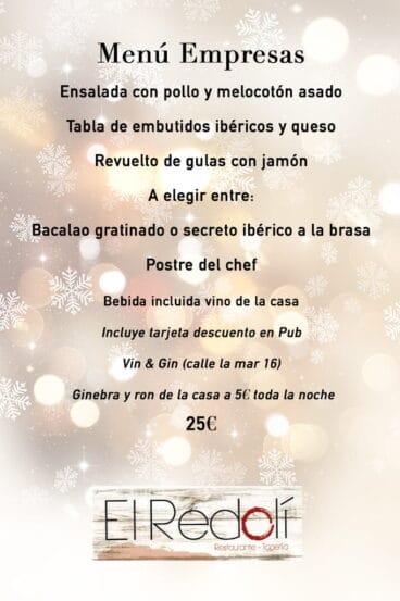 Menú empresa El Redolí