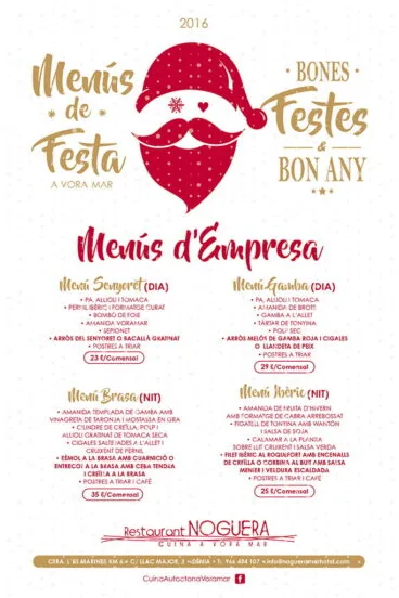Menú empresas Navidad Restaurante Noguera