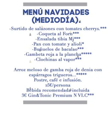 Menú navidades Mediodía Miguel Juan