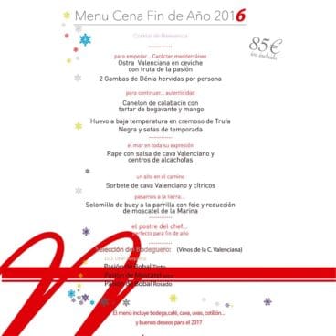 Menú Nochevieja Agua de Mar