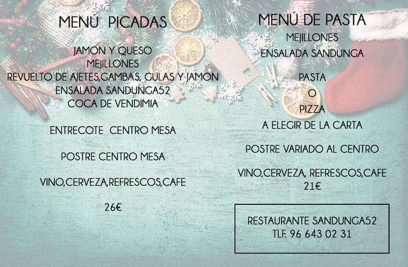 Menús para grupos en Restaurante Sandunga 52