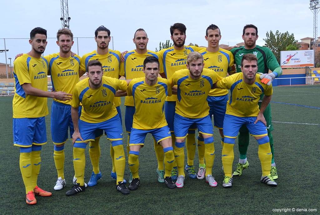 Once del CD Dénia ante la UE Gandía