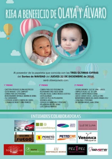 Rifa solidaria para Olaya y Álvaro