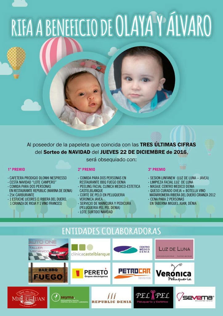 Rifa solidaria para Olaya y Álvaro