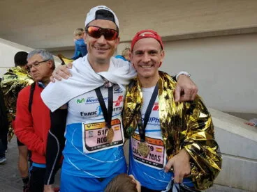 rodri camino y carlos mas en la maraton de valencia