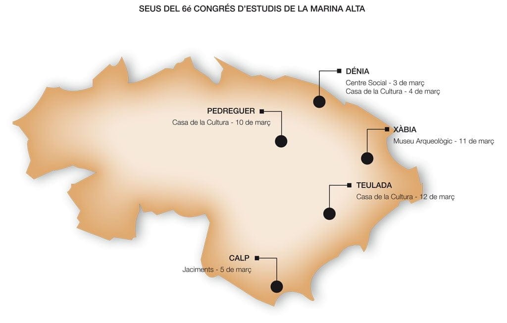 Sedes de 6 Congreso de Estudios de la Marina Alta