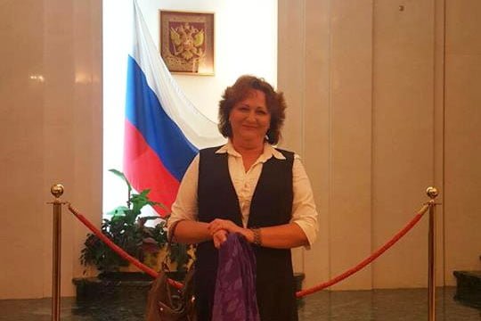 Svetlana Kaurtnova en la embajada rusa en España