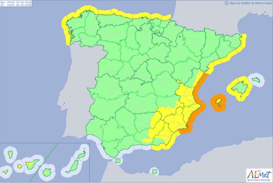 Alerta naranja por temporal