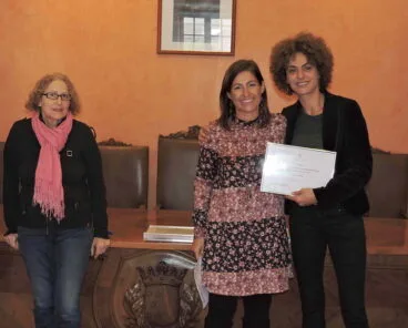 Eva Ronda con la propietaria de La Lateria