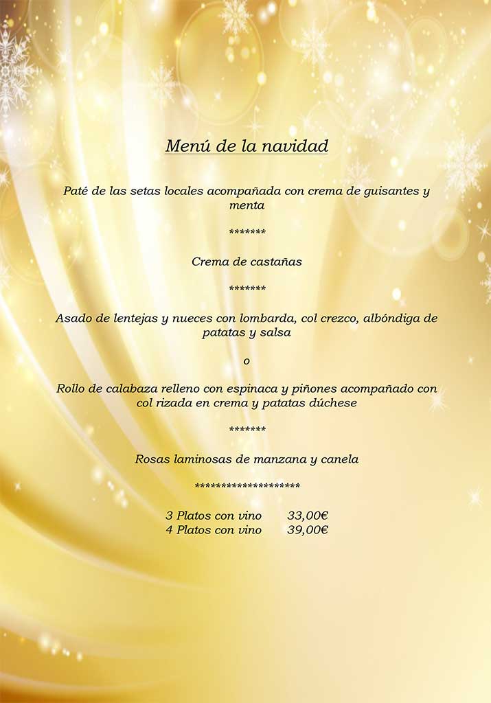 Menú de Navidad 25 Diciembre Sunrise Eatery & more