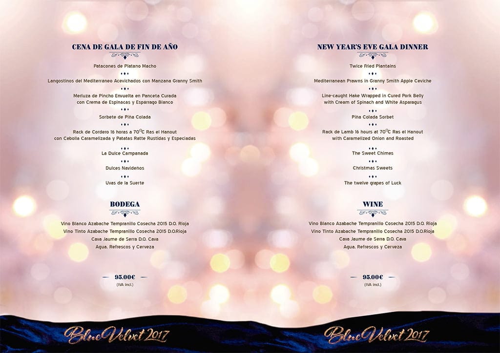 Menús de Nochevieja 2016 en Ona Ogisaka Garden