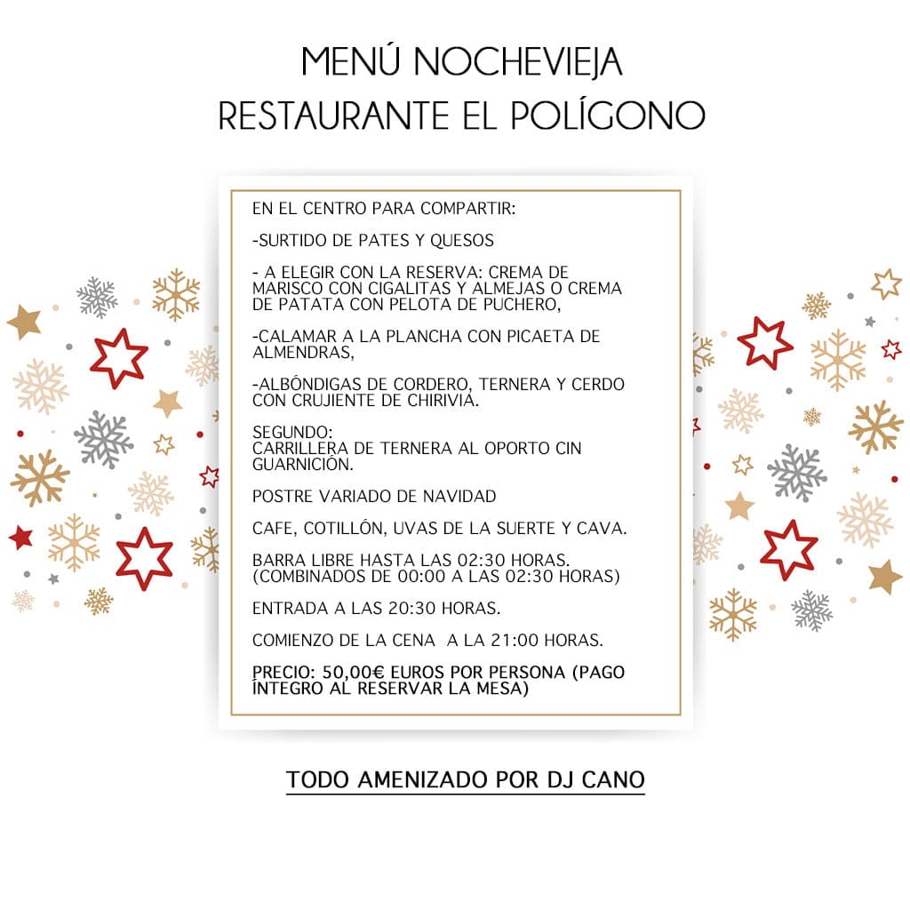 Nochevieja poligono menu