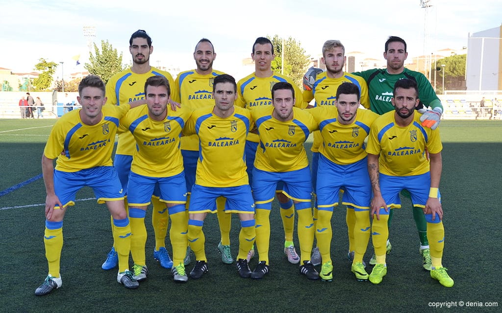 Once del CD Dénia ante el Pego CF