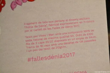 Texto explicativo en el cartel de las fallas de Dénia 2017