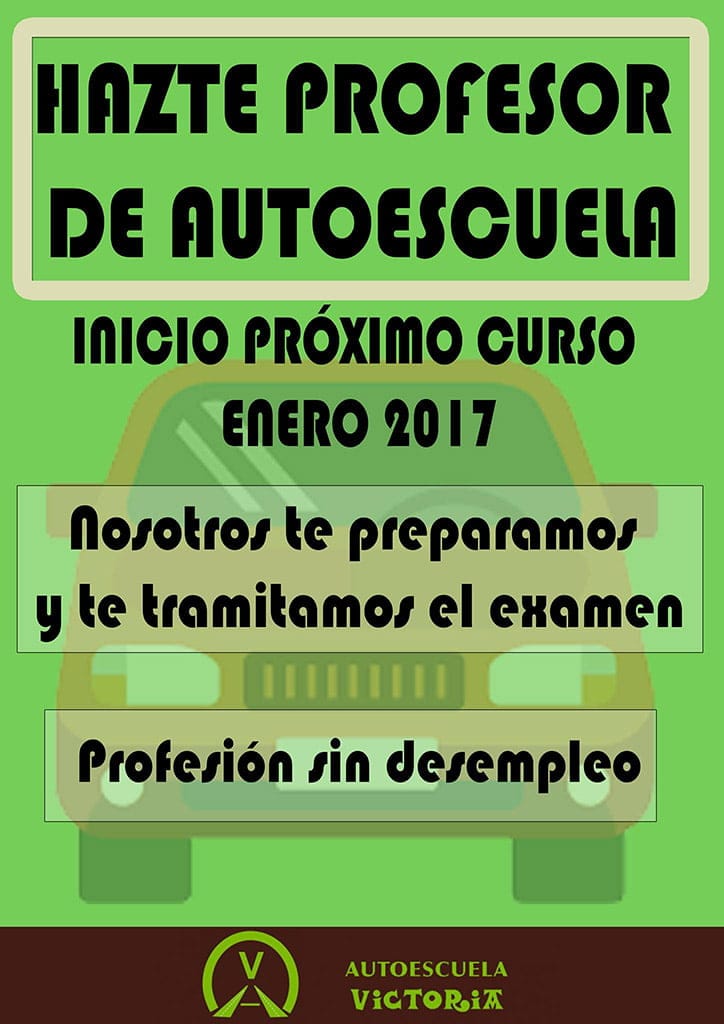 abierto plazo curso profesor autoescuela v de victoria