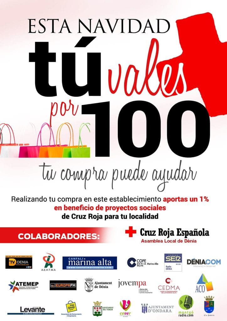Cerca de 200 comercios de la comarca participan en la campaña de Cruz Roja "Tú vales por 100" 1 Campaña Tú Vales por Cien