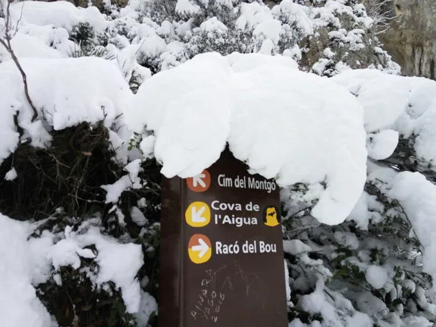 Estampa de Dénia tras la intensa nevada caída a primera hora de la mañana 96 mucha nieve en el montgo