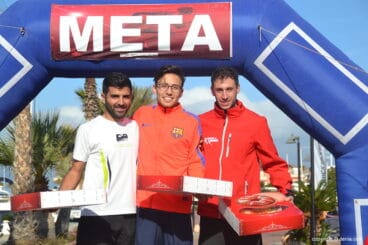 Sito Piña con Toni Soler y Fran López en el podio